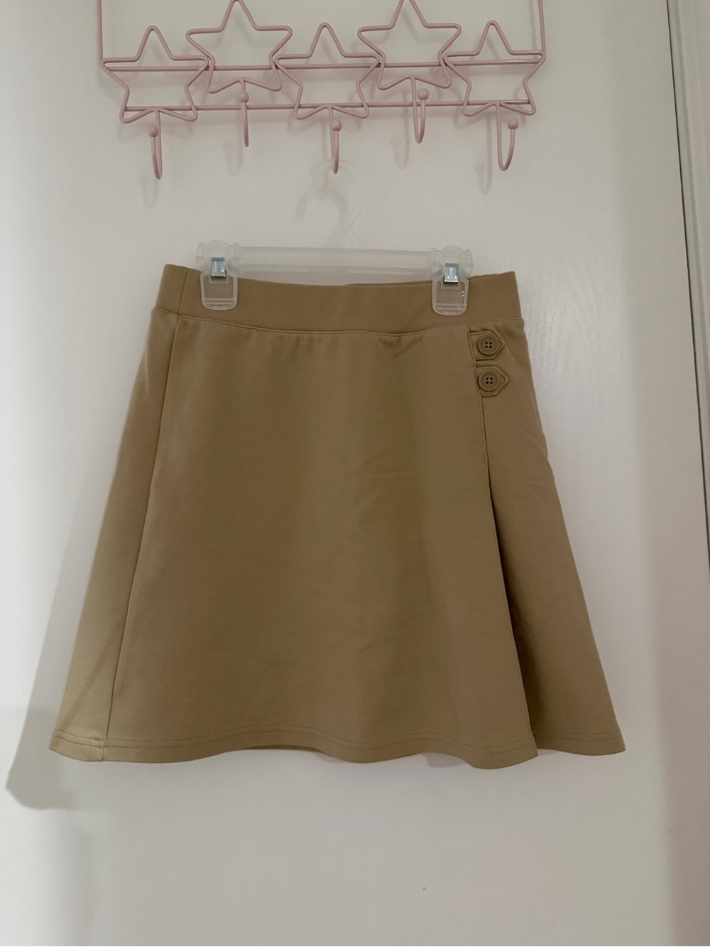 Cat & Jack Khaki A-Line Skirt with Side Button Accents